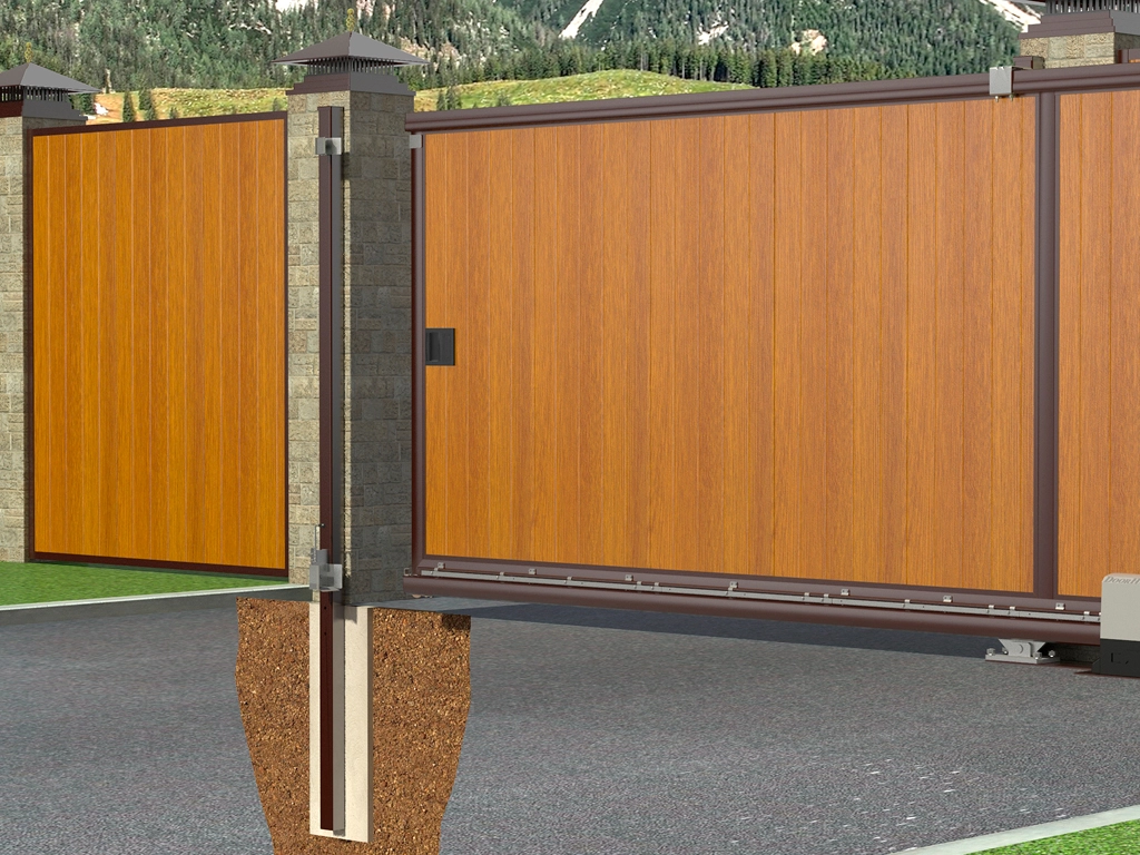 Бетонирование столба-ловителя.  <br>Установка столбов производится в заранее подготовленный котлован шириной и длинной 400 мм и глубиной 1 500 мм.