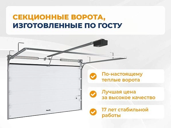 Секционные ворота 3700х2500 мм белые DoorHan RSD02, tambov.doorhan.ru